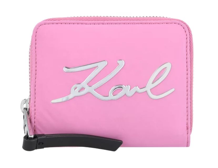 Cartera Karl Lagerfeld pequeña K/Signature solf rosa chicle